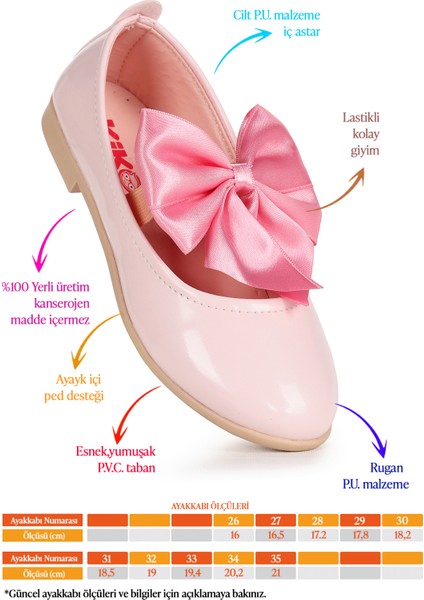 Tari Fiyonk Lastikli Kız Çocuk Babet Ayakkabı Pudra fiyatları