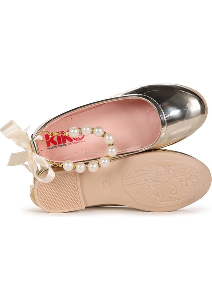 Blanch Incili Lastikli Kız Çocuk Babet Ayakkabı Altın indirimleri