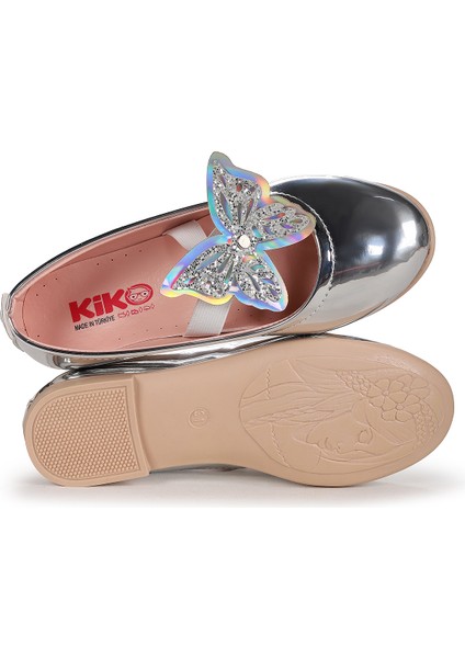 Menz Kelebek Lastikli Kız Çocuk Babet Ayakkabı Gümüş indirimleri