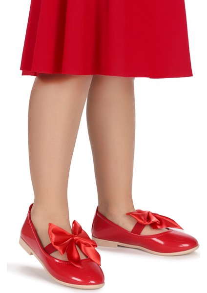 Tari Fiyonk Lastikli Kız Çocuk Babet Ayakkabı Kırmızı modelleri