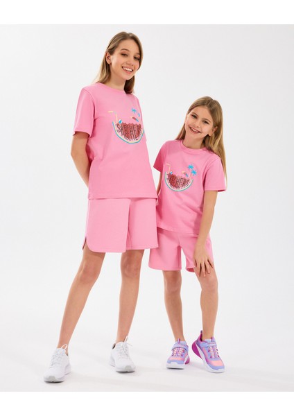 G Graphıc Tee T-Shirt Büyük Kız Çocuk Pembe Tshirt SK2510132-610