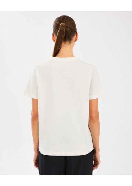 W Regular Fit Graphic Tee T-Shirt Kadın Off White Tshirt S2510141-102 fırsatları