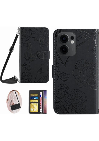 Oppo RENO13 F 4g / 5g Omuz Askılı Deri Telefon Kılıfı (Yurt Dışından)