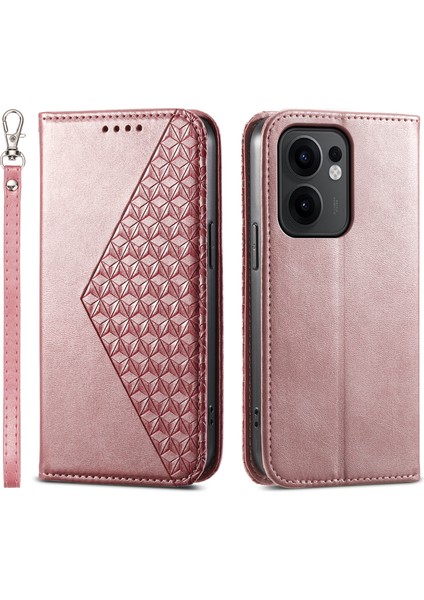 Oppo RENO13 F 5g Buzağı Dokusu Cüzdanlı Pu Deri Telefon Kılıfı (Yurt Dışından)