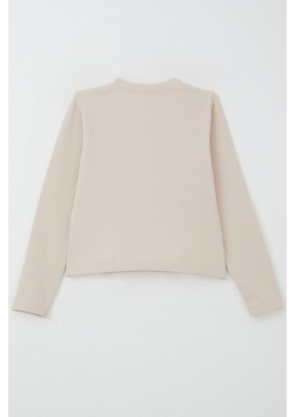 Kız Çocuk Uzun Kollu Tişört Kemer Boy Basic 8-14 Yaş, Bej fiyatları