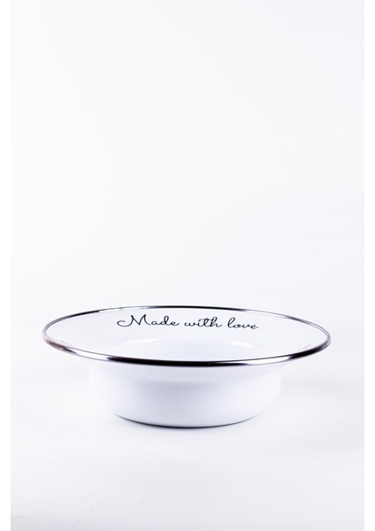 Love Emaye Çukur Makarna ve Salata Tabağı 24CM