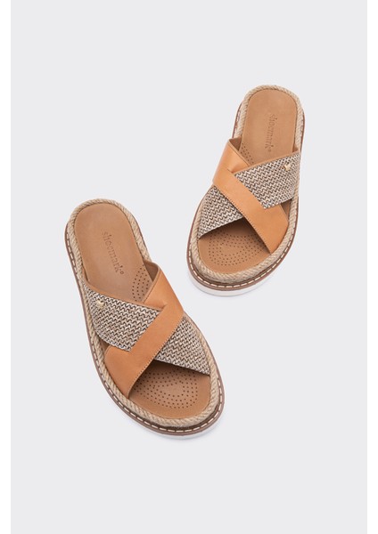 Jasmin Taba Deri Kadın Terlik modelleri