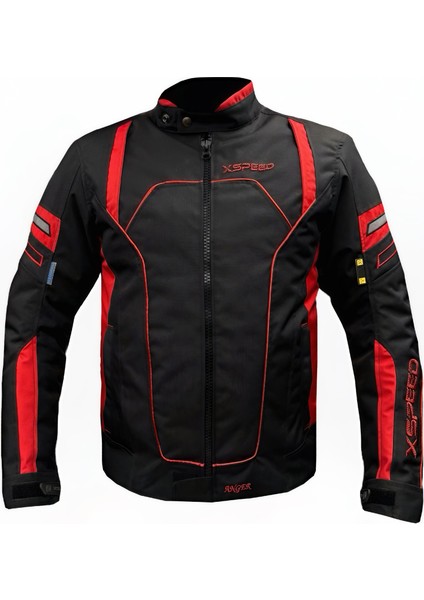 Anger Plus 4 Mevsimlik Korumalı Motosiklet Montu Yeni Sezon Siyah Kırmızı