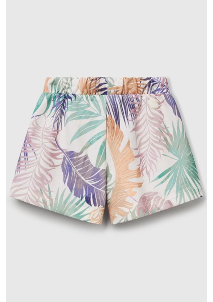 Desenli Pamuklu Regular Fit Normal Bel Short Kız Çocuk Short 35UJC903F