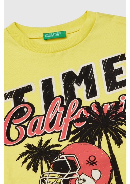 Baskılı Oversize Fit Pamuklu Bisiklet Yaka T Shirt Erkek Çocuk T Shirt 3ı1xc10o4 modelleri