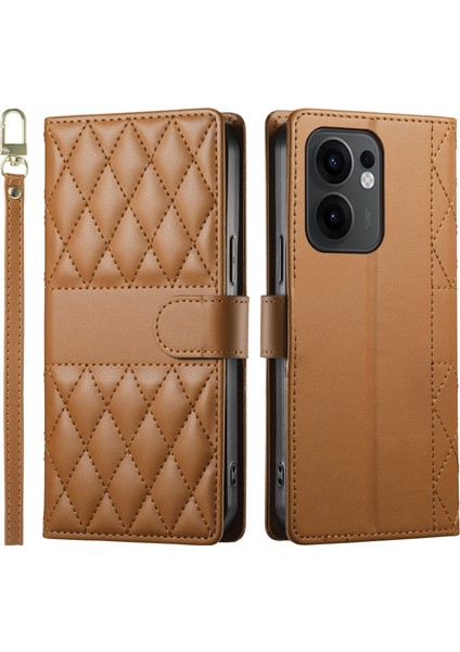 Oppo RENO13 F 5g Cüzdan Standı Uzun / Kısa Askılı Deri Telefon Kılıfı (Yurt Dışından)