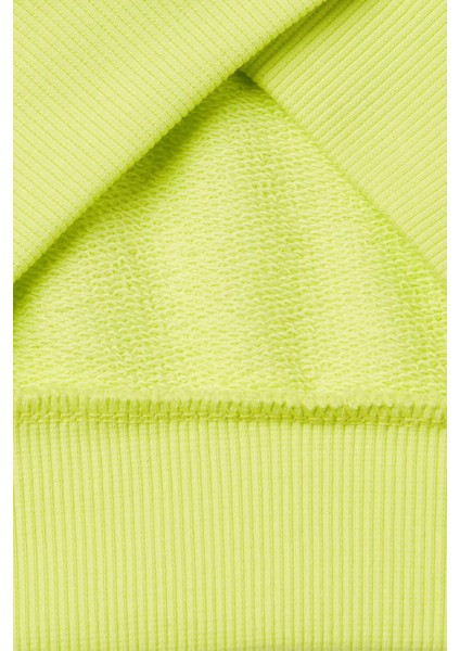 Streç Pamuklu Baskılı Regular Fit Dik Yaka Sweat Kız Çocuk Sweat 3J68C504N