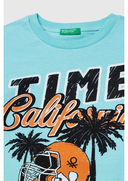 Baskılı Oversize Fit Pamuklu Bisiklet Yaka T Shirt Erkek Çocuk T Shirt 3ı1xc10o4 modelleri