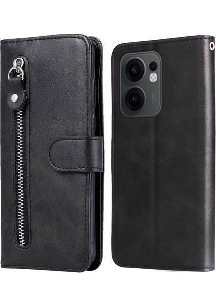 Oppo RENO13 F 5g Fermuar Cüzdan Buzağı Dokusu Pu Deri Telefon Kapağı (Yurt Dışından)