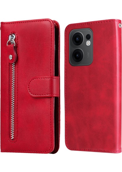 Oppo RENO13 F 5g Fermuar Cüzdan Buzağı Dokusu Pu Deri Telefon Kapağı (Yurt Dışından)