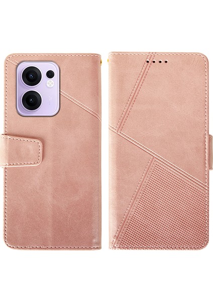 Oppo RENO13 F 5g Deri Cüzdan Telefon Kapak Standı Buzağı Dokusu (Yurt Dışından)