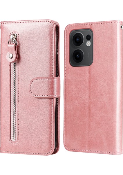 Oppo RENO13 F 5g Fermuar Cüzdan Buzağı Dokusu Pu Deri Telefon Kapağı (Yurt Dışından)