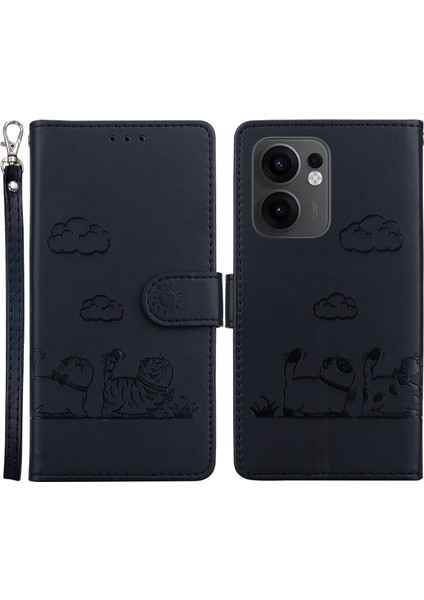 Oppo RENO13 F 5g Rfıd Engelleme Yavru Kedi Desen Tpu + Pu Deri Telefon Kapağı (Yurt Dışından)