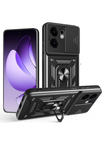 Oppo RENO13 F 5g Pc + Tpu Kickstand Telefon Kapağı, Slayt Kamera Kapaklı (Yurt Dışından)