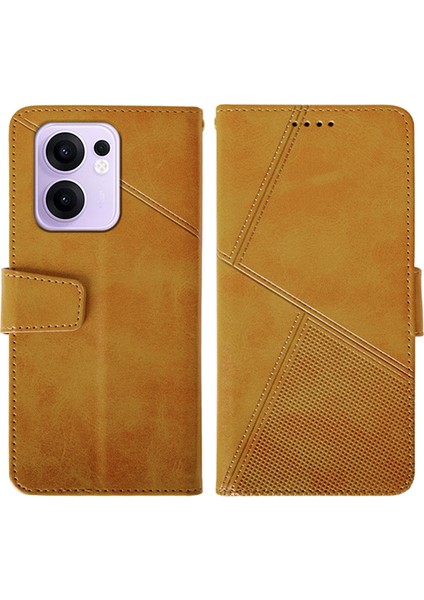 Oppo RENO13 F 5g Deri Cüzdan Telefon Kapak Standı Buzağı Dokusu (Yurt Dışından)