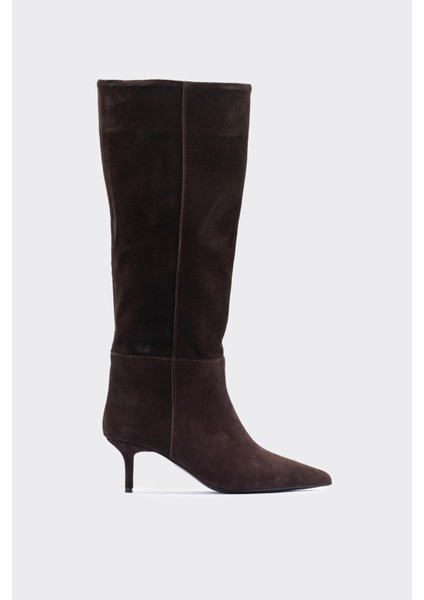 Süet Deri Kahverengi Çizme Darla