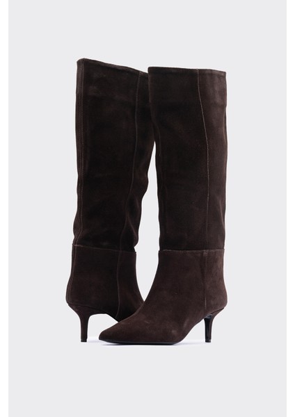 Süet Deri Kahverengi Çizme Darla indirimleri