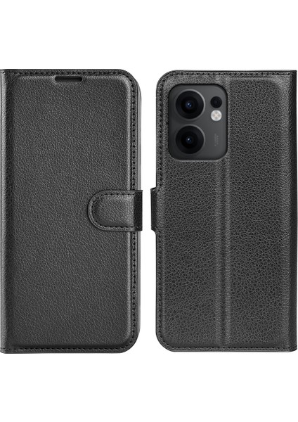 Oppo RENO13 F 5g Litchi Doku Darbeye Dayanıklı Deri Cüzdan Telefon Kapağı (Yurt Dışından)