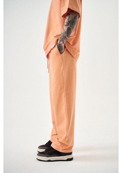 Erkek Basic Baggy Eşofman Altı Şeftali