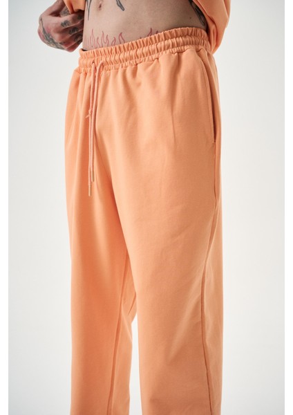 Erkek Basic Baggy Eşofman Altı Şeftali