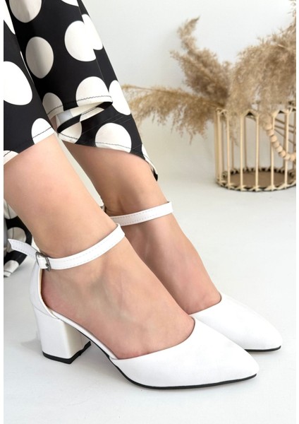 Beyaz Cilt Topuklu Ayakkabı modelleri