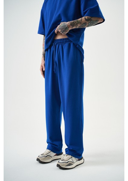 Erkek Basic Baggy Eşofman Altı Saks
