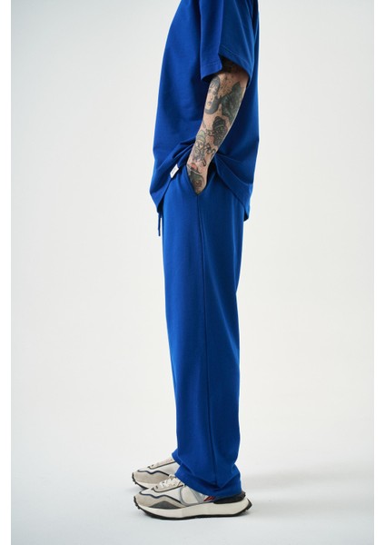 Erkek Basic Baggy Eşofman Altı Saks