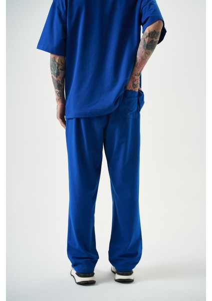 Erkek Basic Baggy Eşofman Altı Saks