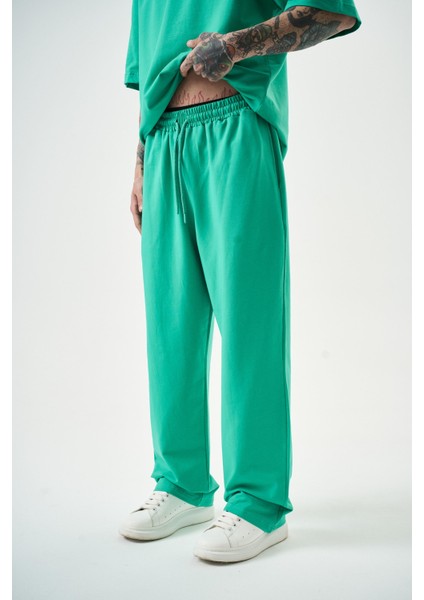 Erkek Basic Baggy Eşofman Altı Yeşil