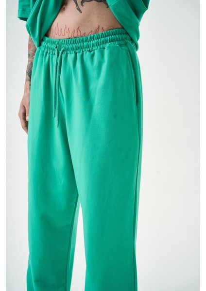 Erkek Basic Baggy Eşofman Altı Yeşil