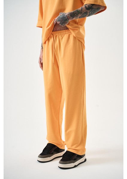 Erkek Basic Baggy Eşofman Altı Oranj