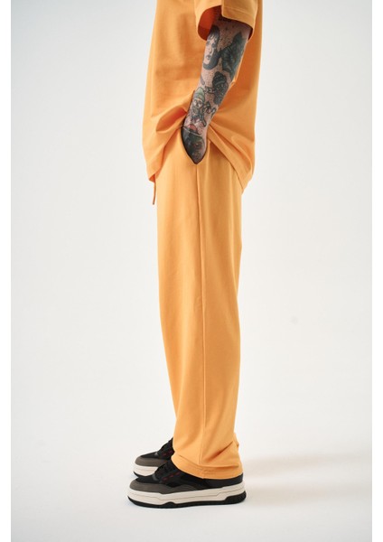 Erkek Basic Baggy Eşofman Altı Oranj