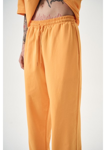 Erkek Basic Baggy Eşofman Altı Oranj
