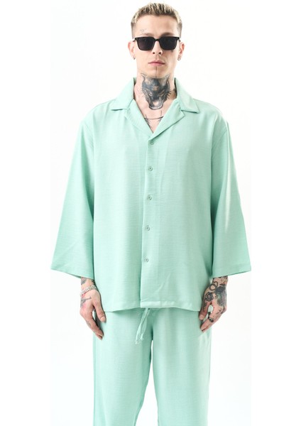 Erkek Fakir Kol Oversize Sofia Gömlek Mint