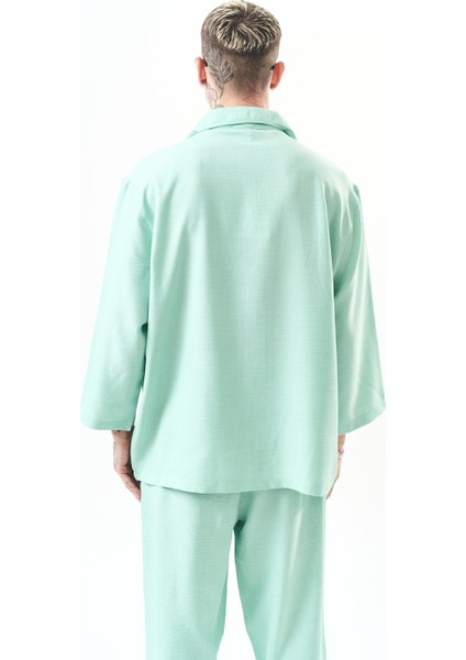 Erkek Fakir Kol Oversize Sofia Gömlek Mint