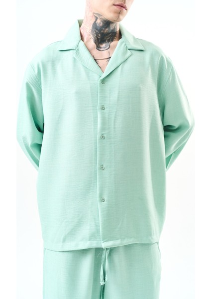 Erkek Fakir Kol Oversize Sofia Gömlek Mint