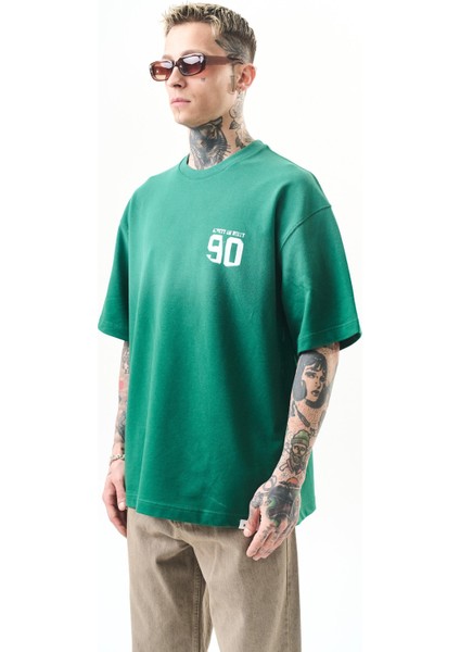 Erkek Ninety Baskılı Oversize T-Shirt Nefti modelleri