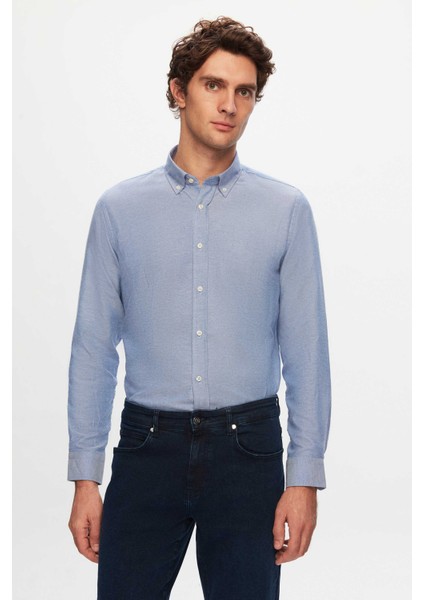 Ds Damat Slim Fit Lacivert Pamuk Karışımlı 2'li V Yaka Triko ve Gömlek indirimleri