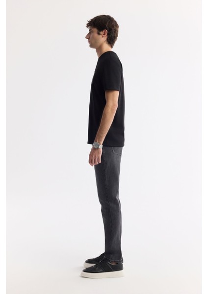 Erkek Siyah Bisiklet Yaka Hologram Baskılı İnterlok T-Shirt A51Y1092 fırsatları