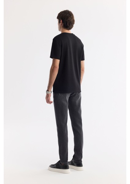 Erkek Siyah Bisiklet Yaka Hologram Baskılı İnterlok T-Shirt A51Y1092 indirimleri