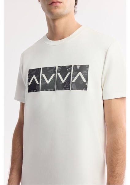 Erkek Ekru Bisiklet Yaka Hologram Baskılı İnterlok T-Shirt A51Y1092 modelleri