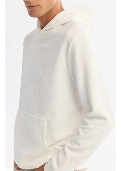 Erkek Ekru Kapüşonlu Baskılı Elastan Sweatshirt A42y1332 fiyatları