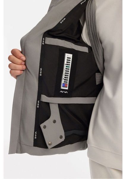 Erkek Gri Çıkma Kapüşonlu Su İtici Rüzgar Geçirmez Kaz Tüyü Şişme Kayak Montu A42Y6158 indirimleri