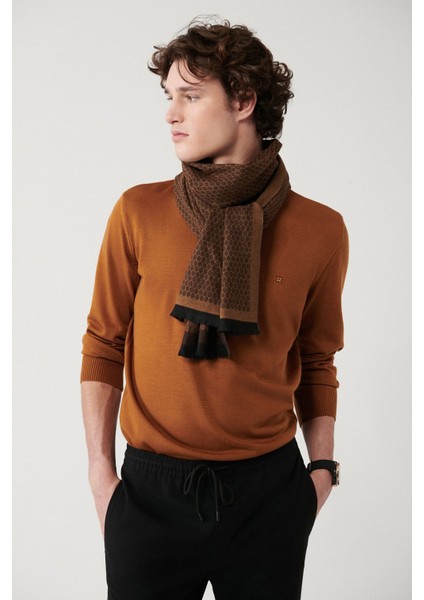 Erkek Kamel Yarım Balıkçı Yaka Tüylenmeyen Triko Regular Fit Kazak E005001 fırsatları