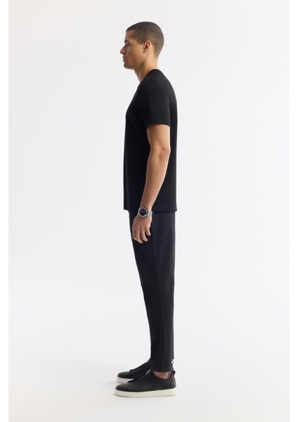 Erkek Siyah Bisiklet Yaka Baskılı Bi Stretch Interlok T-shirt A51y1166 fırsatları